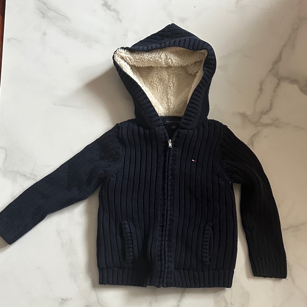 Tommy Hilfiger Black Ribbed Kids Hoodie